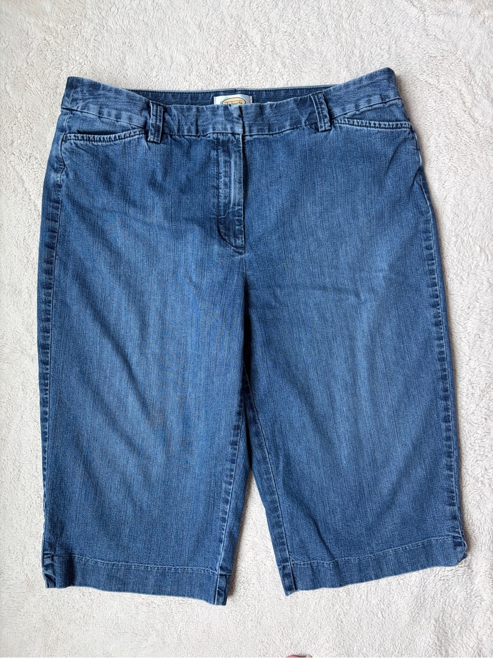 Talbots Blue Stretch Denim Bermuda Shorts Women Size 12